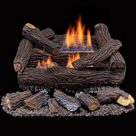 Duluth Forge Ventless Dual Fuel Gas Log Set - 18 In. Stacked Red Oak, 30,000 DLS-18R-2
